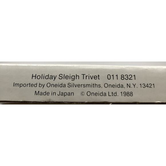 Vtg. Wm. A. Rogers Oneida Christmas Holiday Sleigh Trivet Silverplate Enamel - Picture 6 of 6